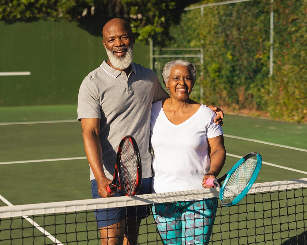 Couple on a Tennis Court